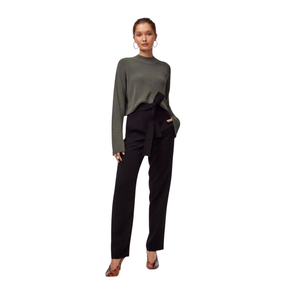 Aritzia Wilfred Jallade Tie-Front Pant | Black | Size 6